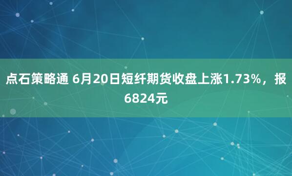 点石策略通 6月20日短纤期货收盘上涨1.73%，报6824元